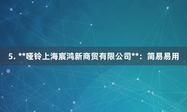 5. **哑铃上海宸鸿新商贸有限公司**:简易易用